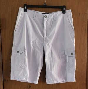 Buckle Men's Light Gray Cargo Shorts Lightweight Cotton Blend